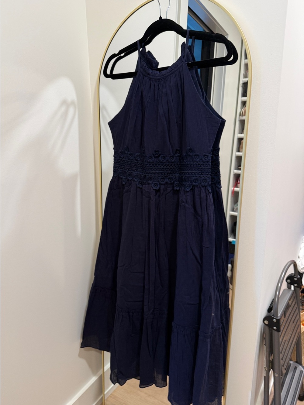 Women’s Navy Halter Midi Dress